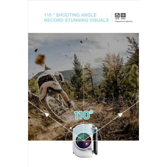 Kamera Aksi Head-Mounted Ultra-Ringan 2.7K – Kamera 21g Kompatibel dengan Kacamata, Mendukung Hands-Free First-Person View dan Audio Lossless, Cocok untuk Wisatawan/Profesional Bisnis (Putih)